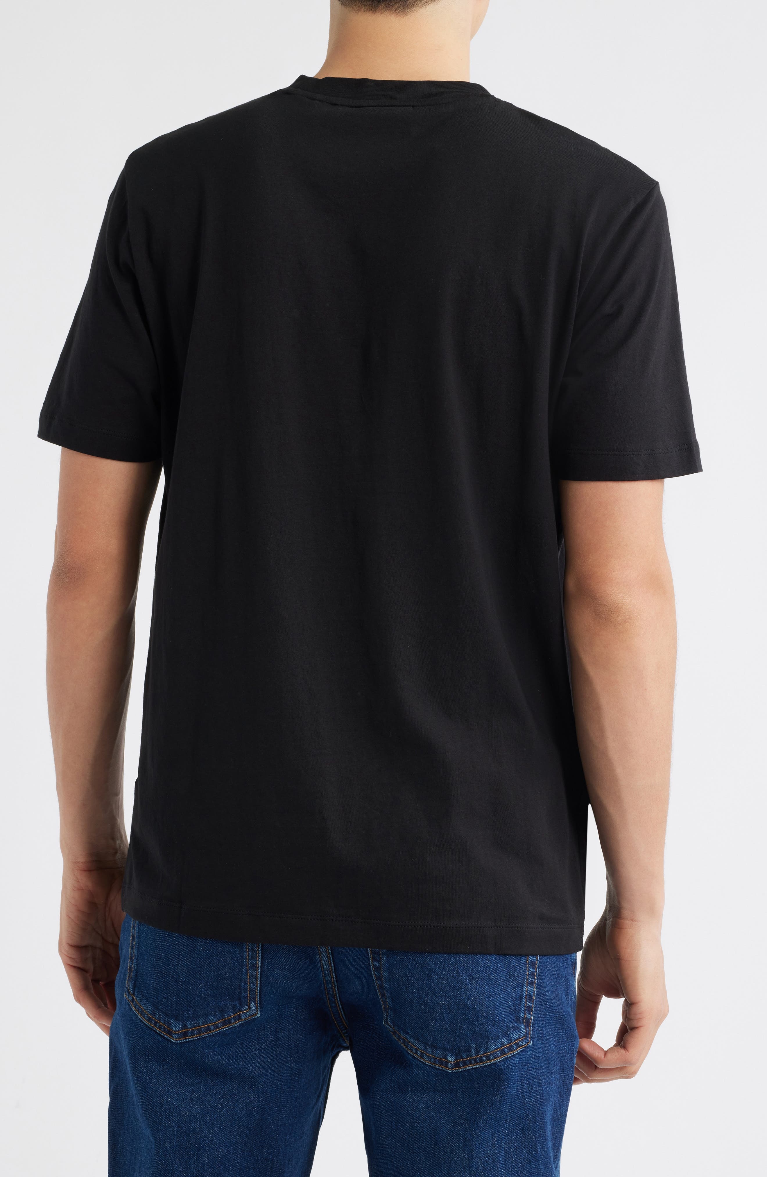 HUGO Dalendi Logo Embroidered T-Shirt in Black at Nordstrom - 2