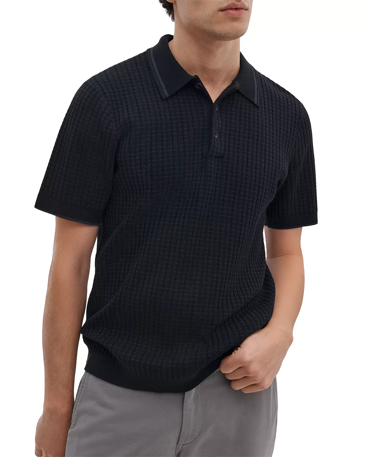 Harvey Rib Polo Shirt - 1