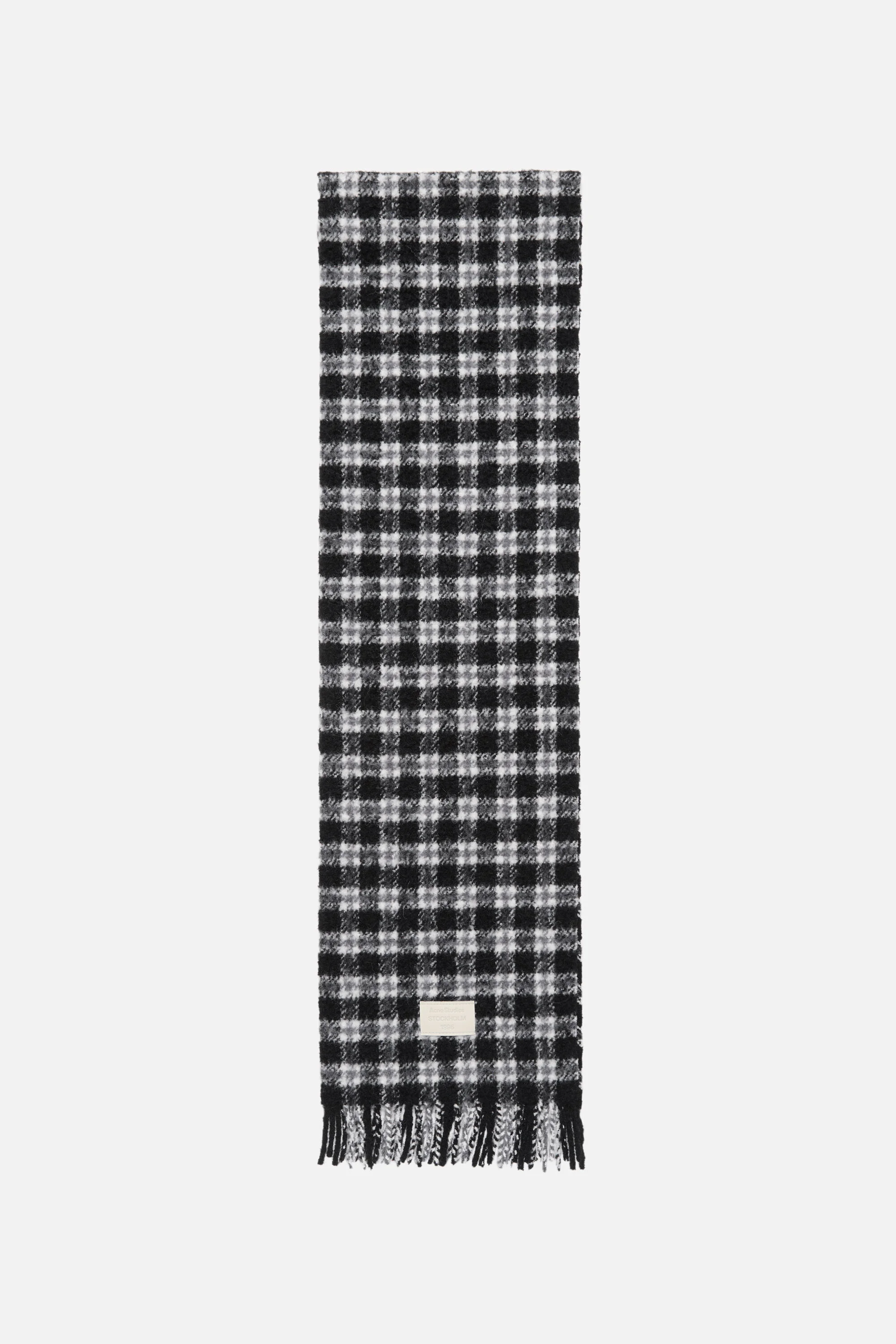 Checked logo scarf - White/black - 1