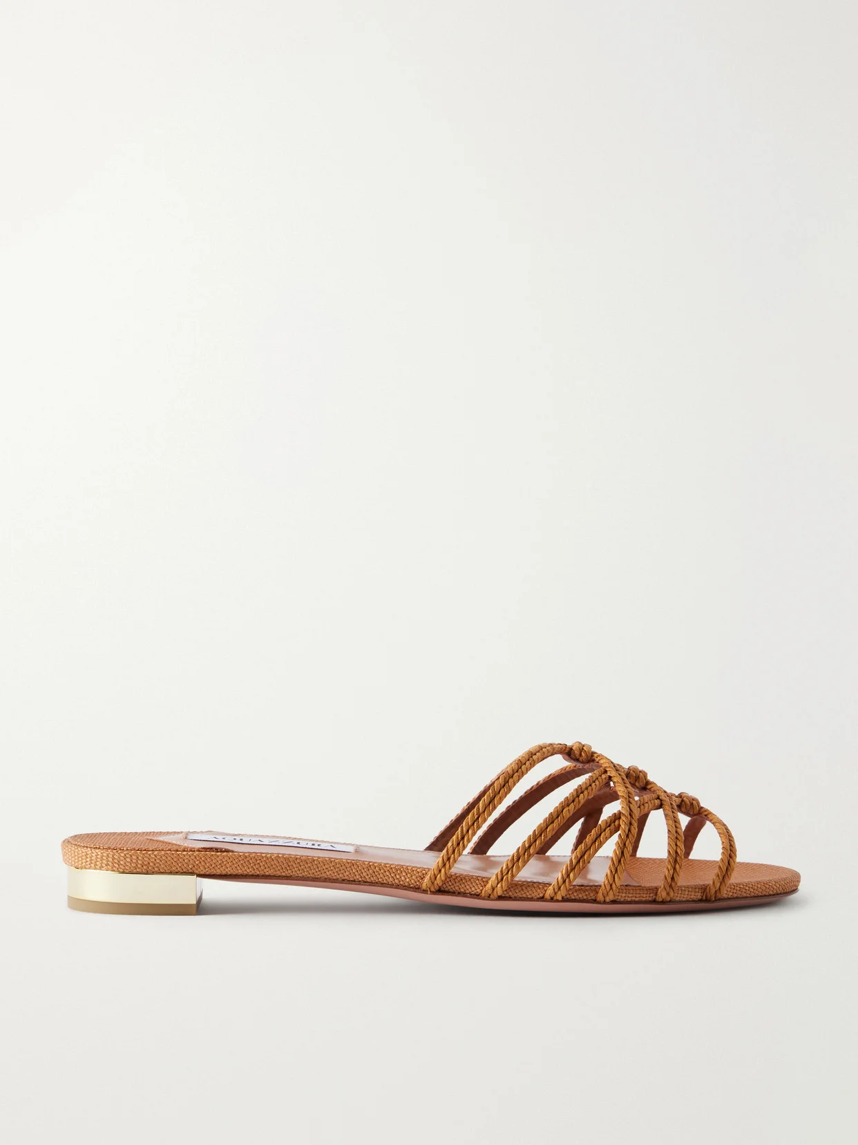 Luna Raffia-trimmed Cord Slides - 1