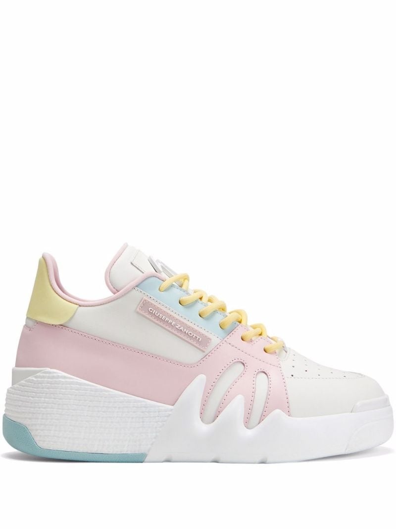 Cuir Pastel colour-block leather sneakers - 1