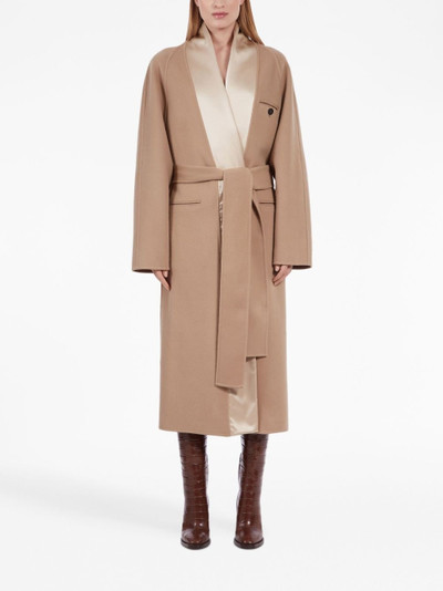 FERRAGAMO tied-waist wool coat outlook