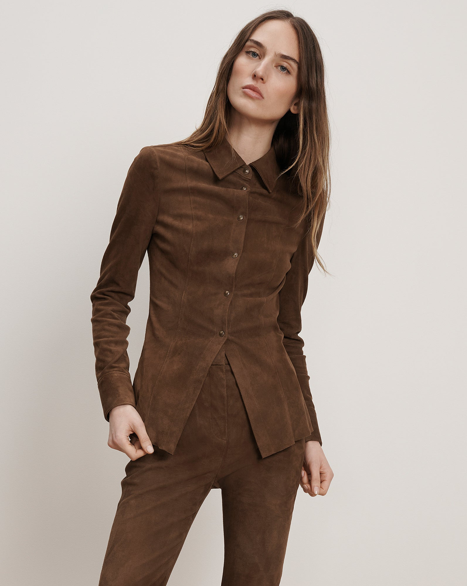 WITTAKER SUEDE BUTTON-DOWN SHIRT - 2
