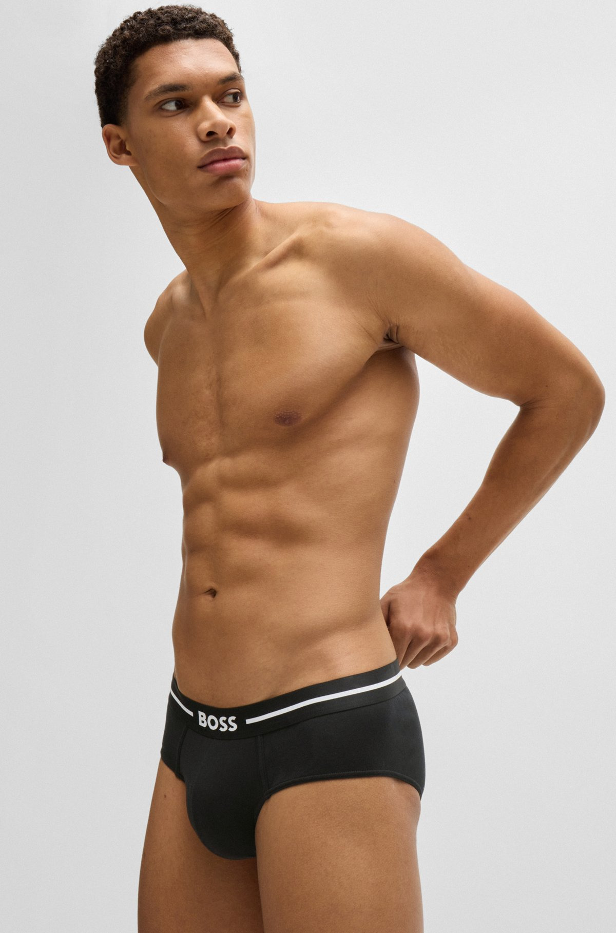 THREE-PACK OF STRETCH-COTTON TRUNKS WITH LOGO WAISTBANDS - 5