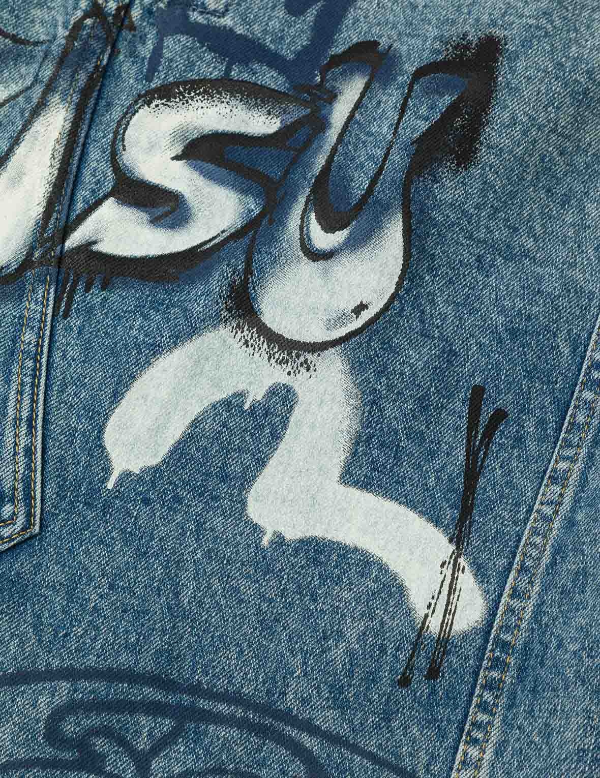 Graffiti Prints Regular Fit Denim Jacket - 6