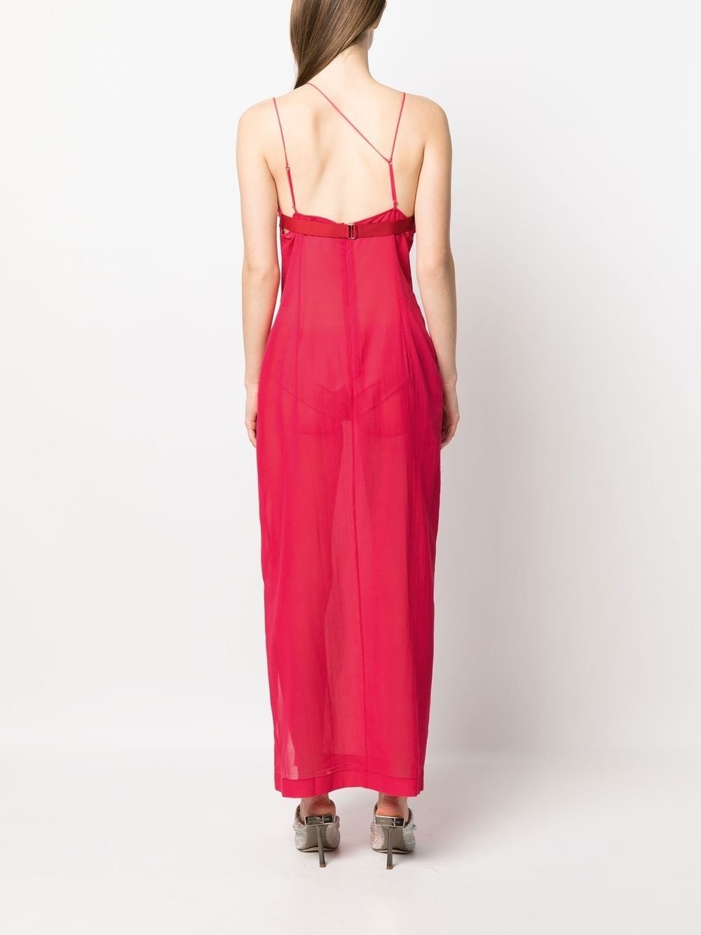 long asymmetric-neck dress - 4