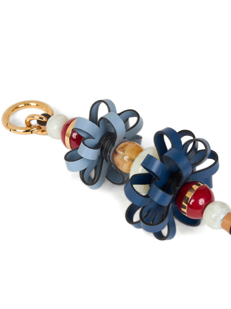 Etro flowers-motif marbles leather bag charm outlook