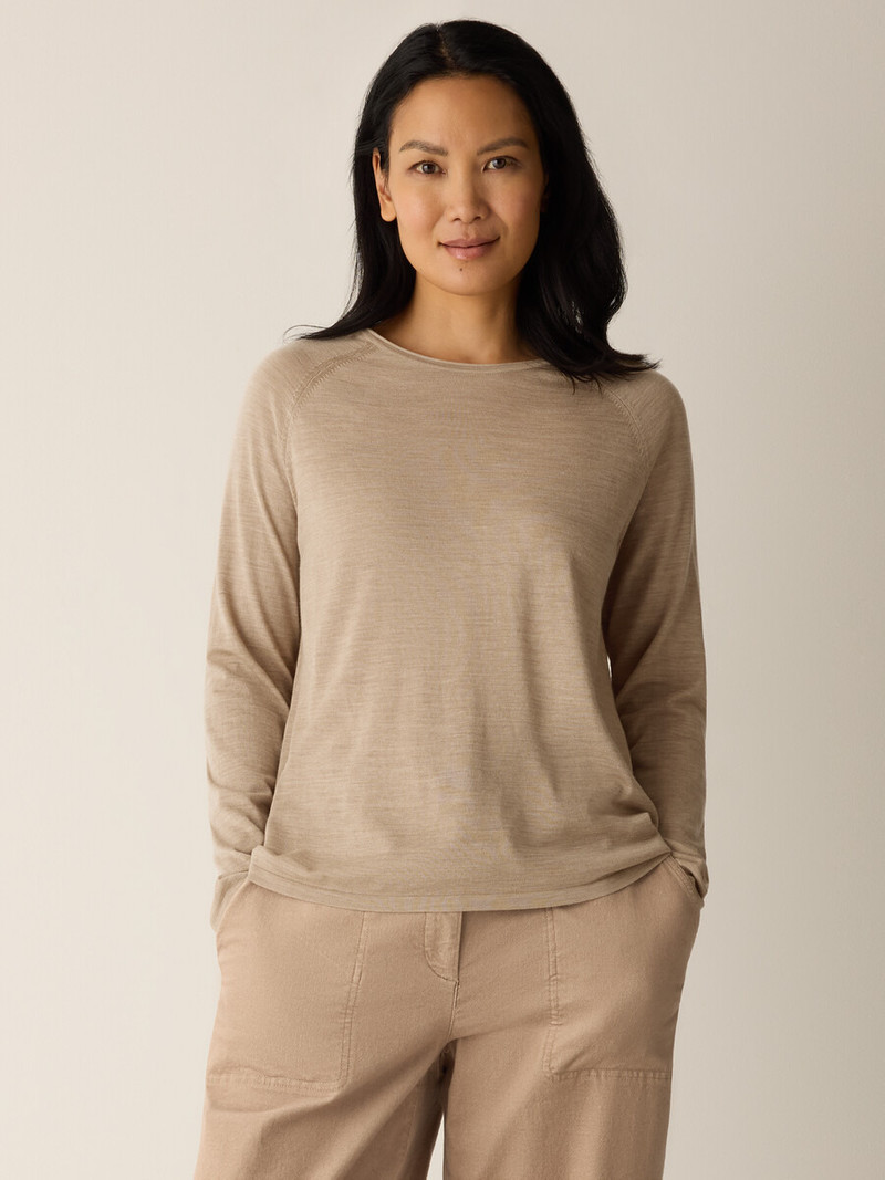 EILEEN FISHER Superfine Merino Crew Neck Top in Regenerative Wool outlook