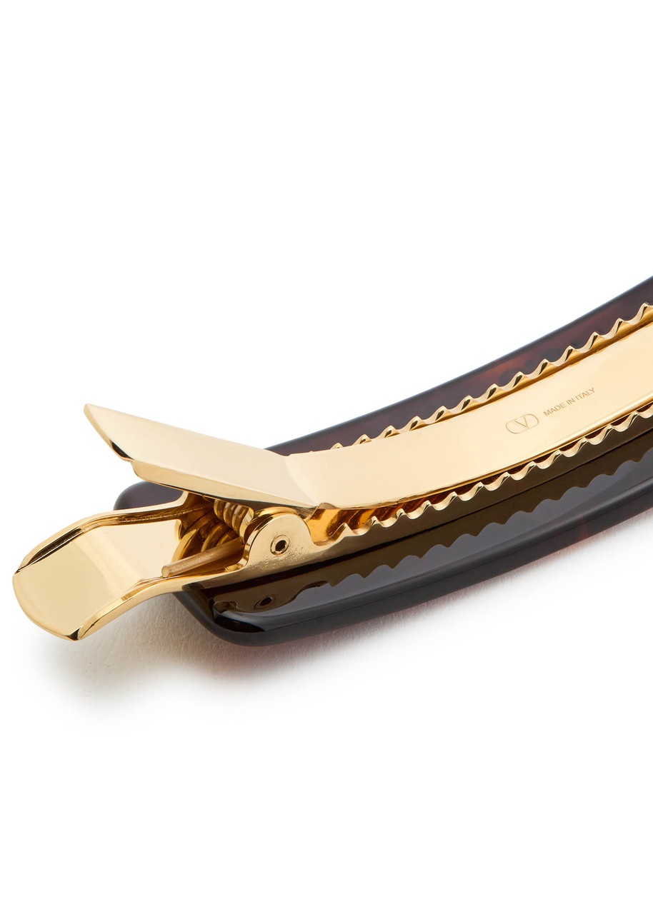 Valentino Garavani Crystal-embellished Vlogo Hair Clip - 2