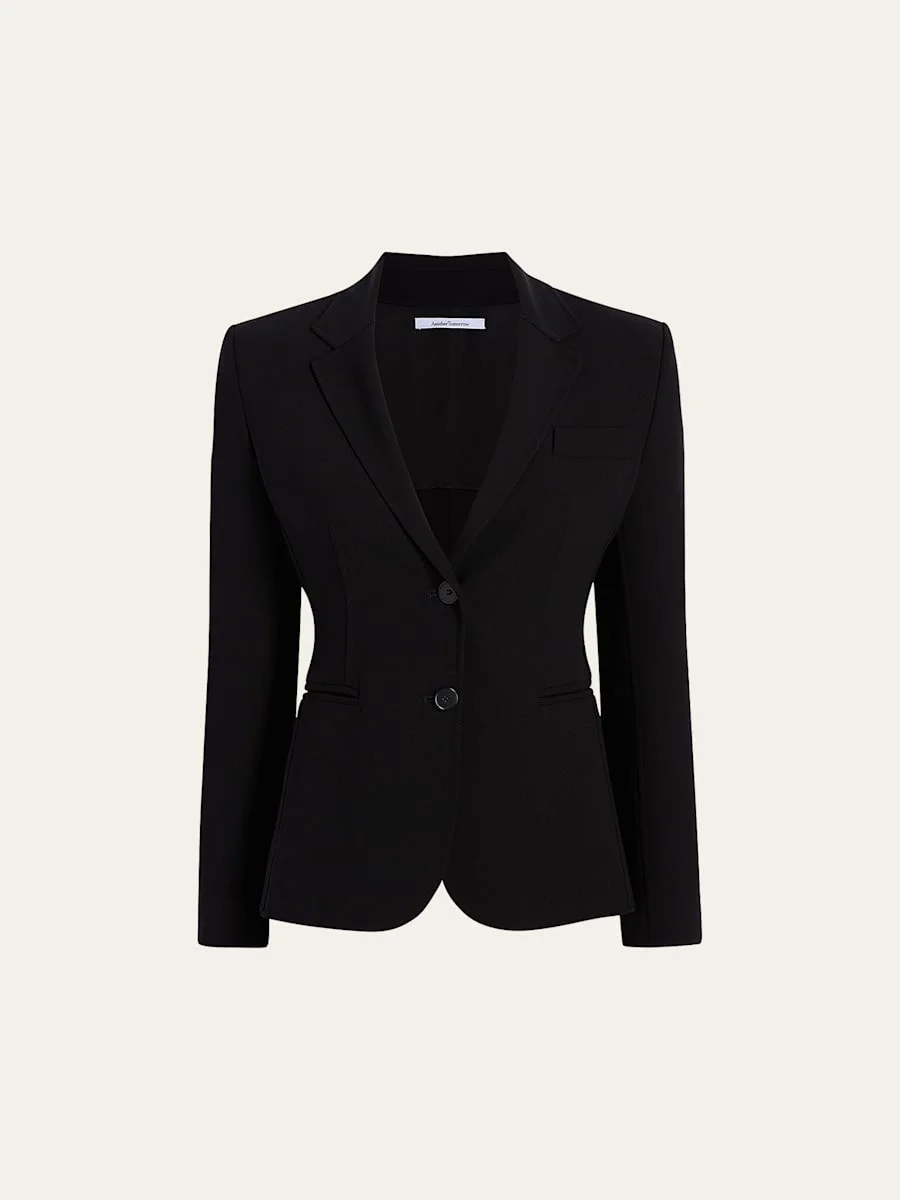 Doppio Wool Cropped Blazer Jacket - 1