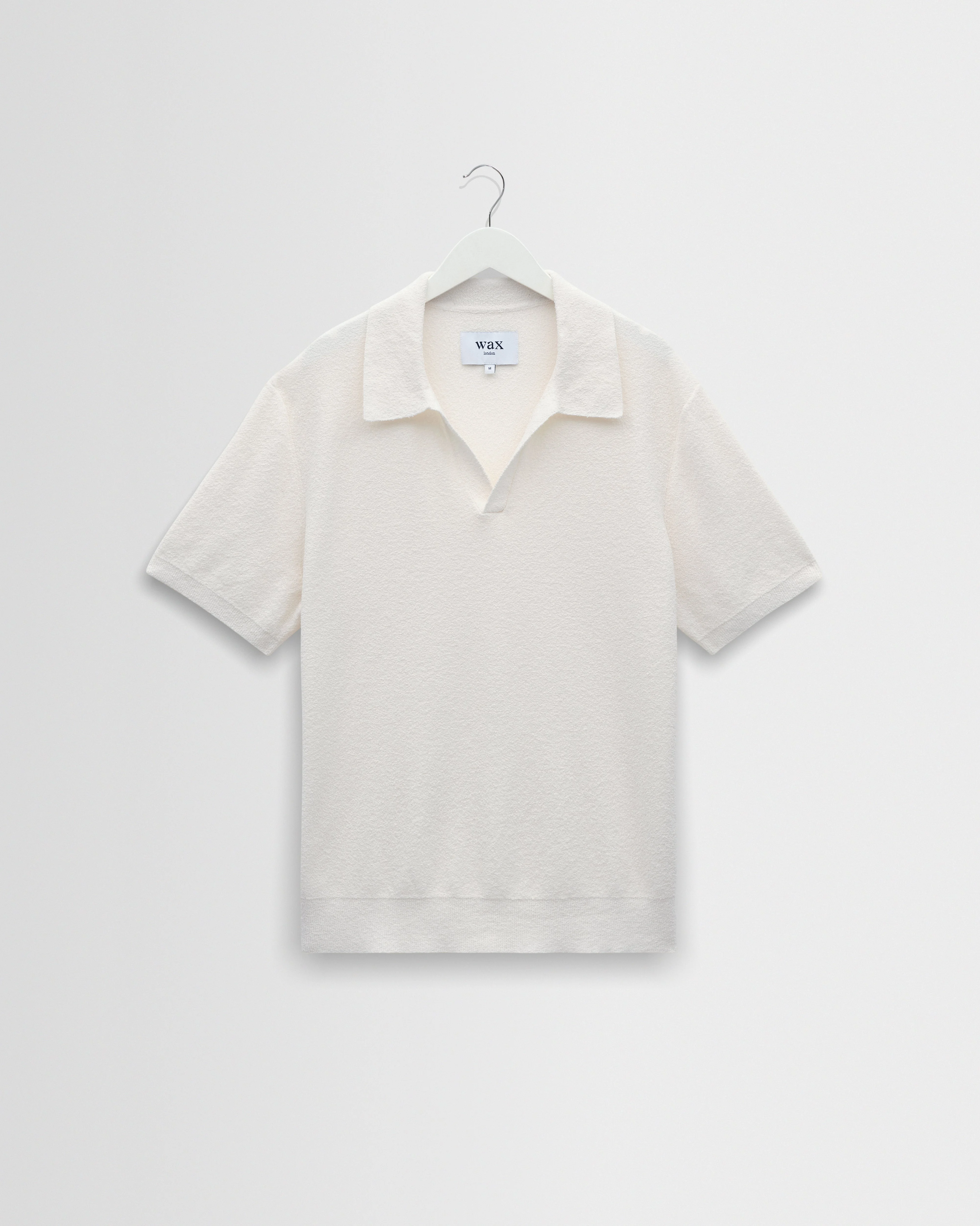 Siena - Ecru Boucle Knitted Polo Shirt - 1