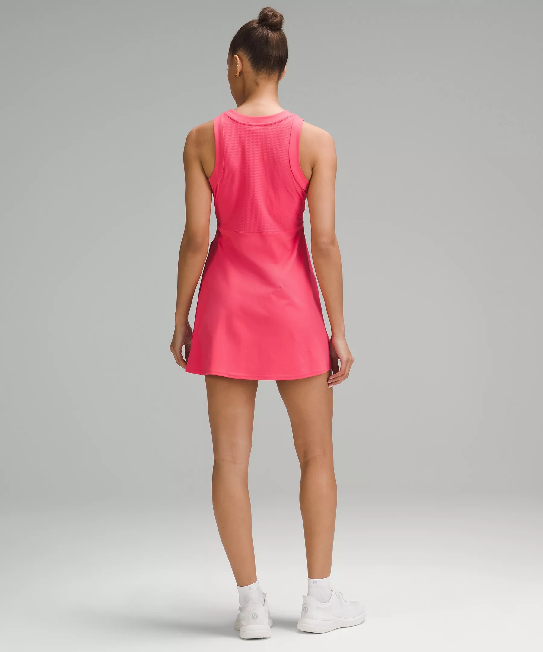 Grid-Texture Sleeveless Linerless Tennis Dress - 2