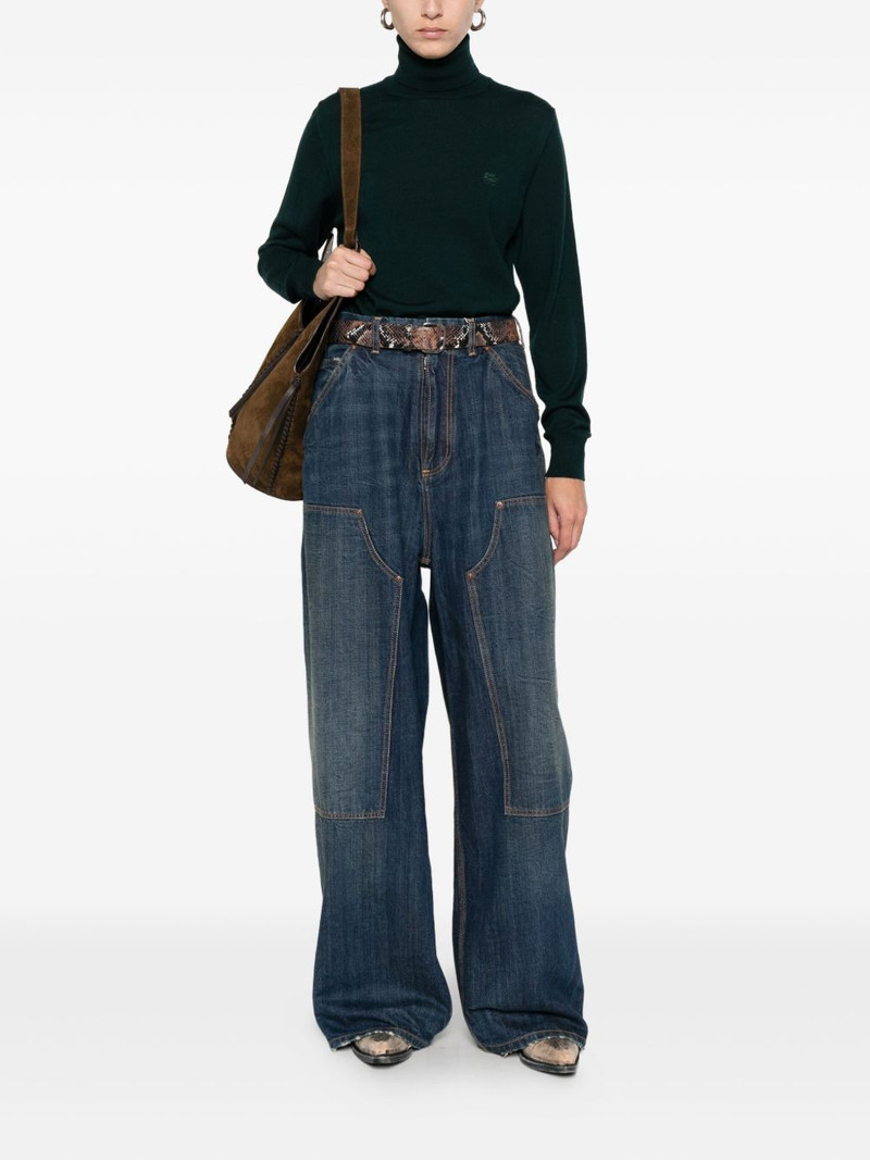 Etro roll-neck logo-embroidered sweater outlook