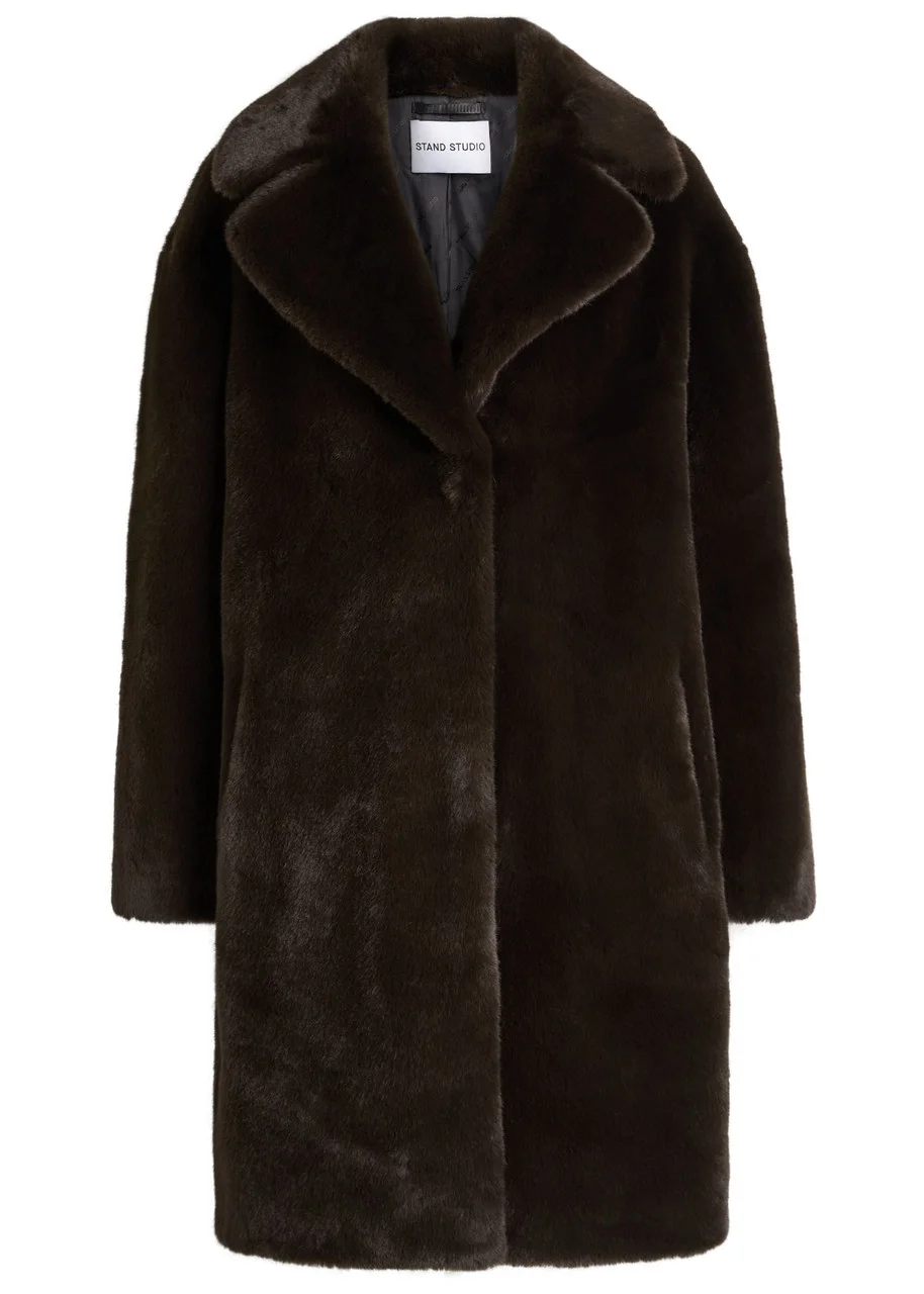 Stand Studio Camille Cocoon Leopard-print Faux fur Coat - 1