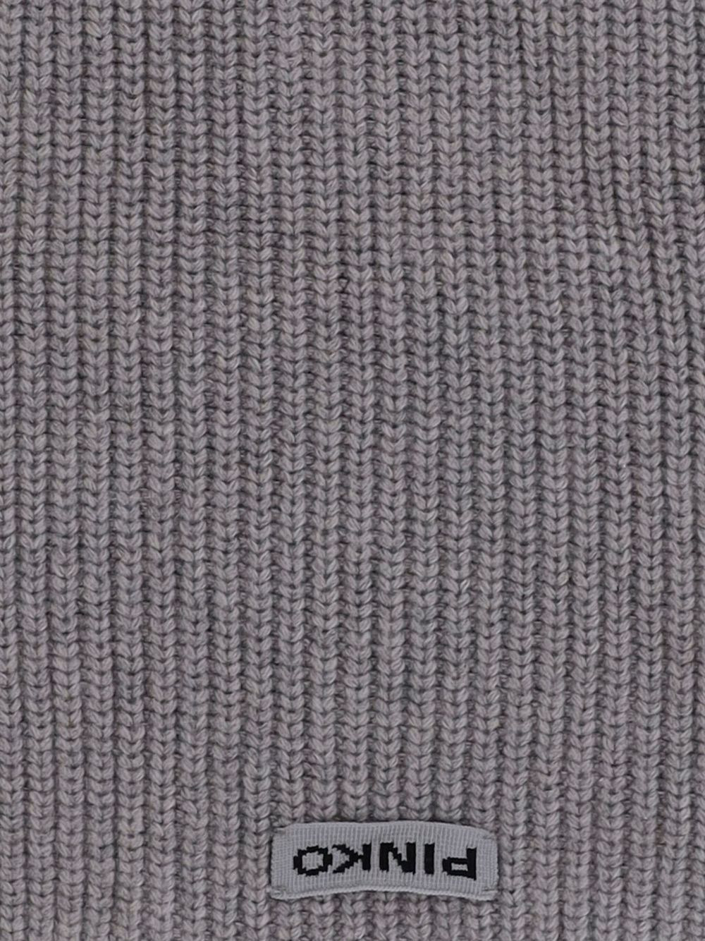 ribbed logo-label scarf - 3