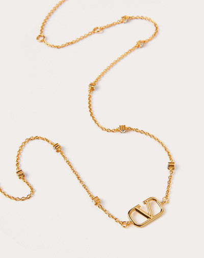Valentino MINI VLOGO SIGNATURE NECKLACE IN METAL AND SWAROVSKI® CRYSTALS outlook
