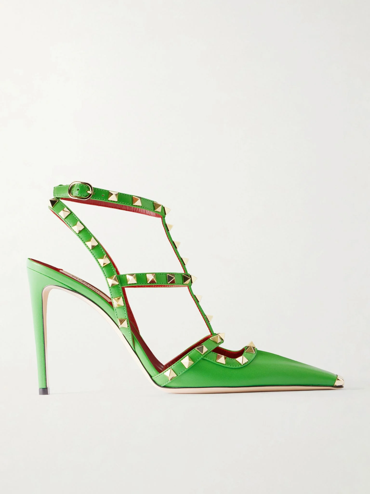 Rockstud 100 leather pumps Green - 1