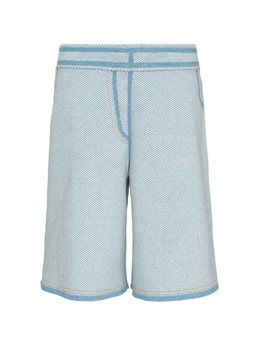 denim-print shorts - 1