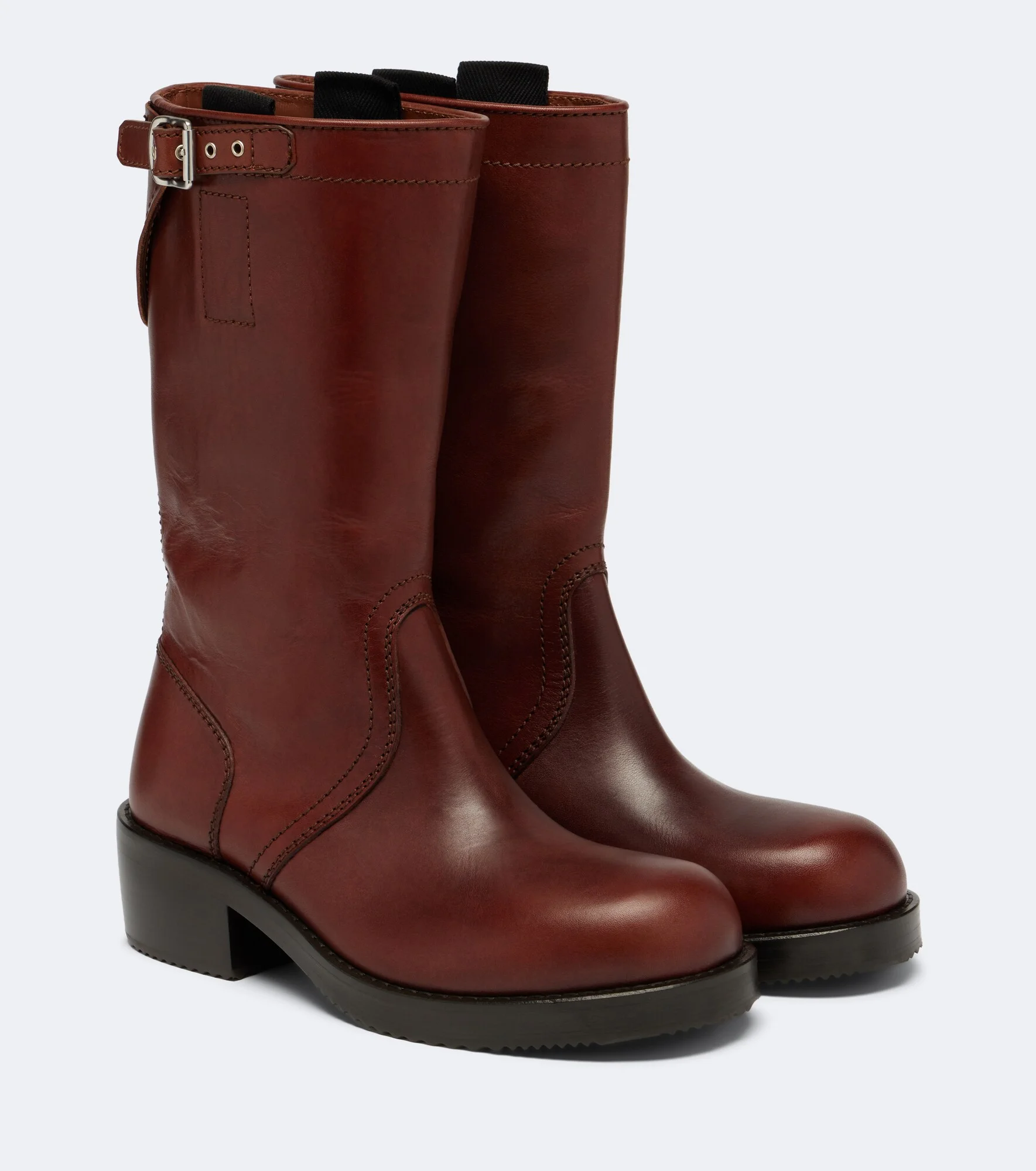 Leather biker boots - 1