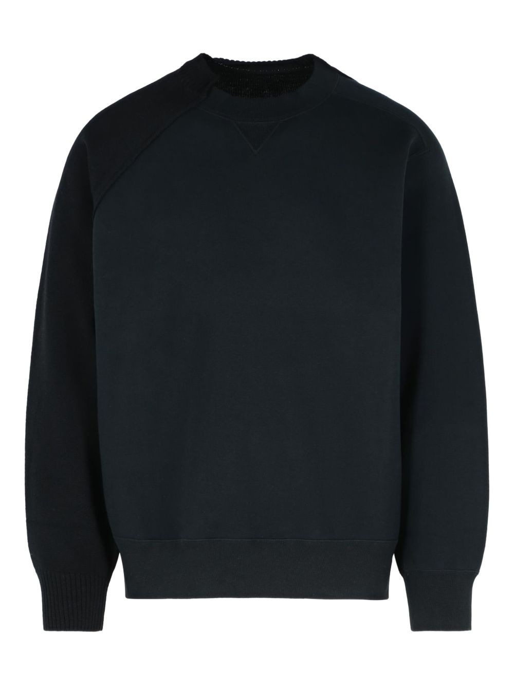 wool cotton panel sweatshirt - 1