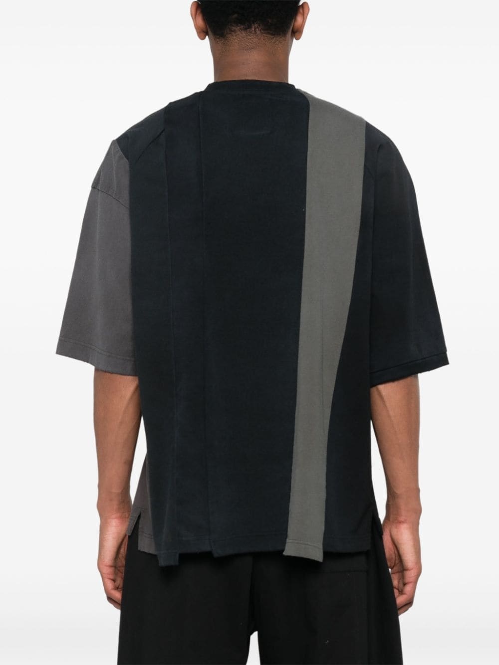 Vertical Switching cotton T-shirt - 4