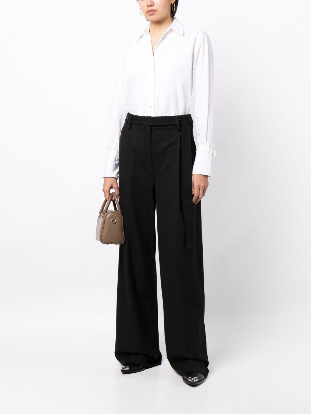 logo-charm pleat-detailing trousers - 2