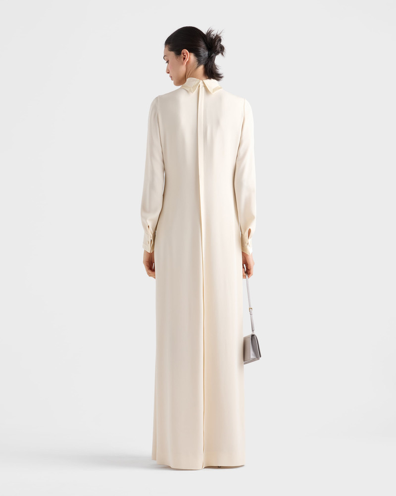 Long pleated silk broadcloth dress 5