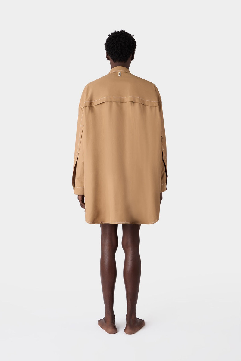 MEGA OVER SHIRT / dark beige 4