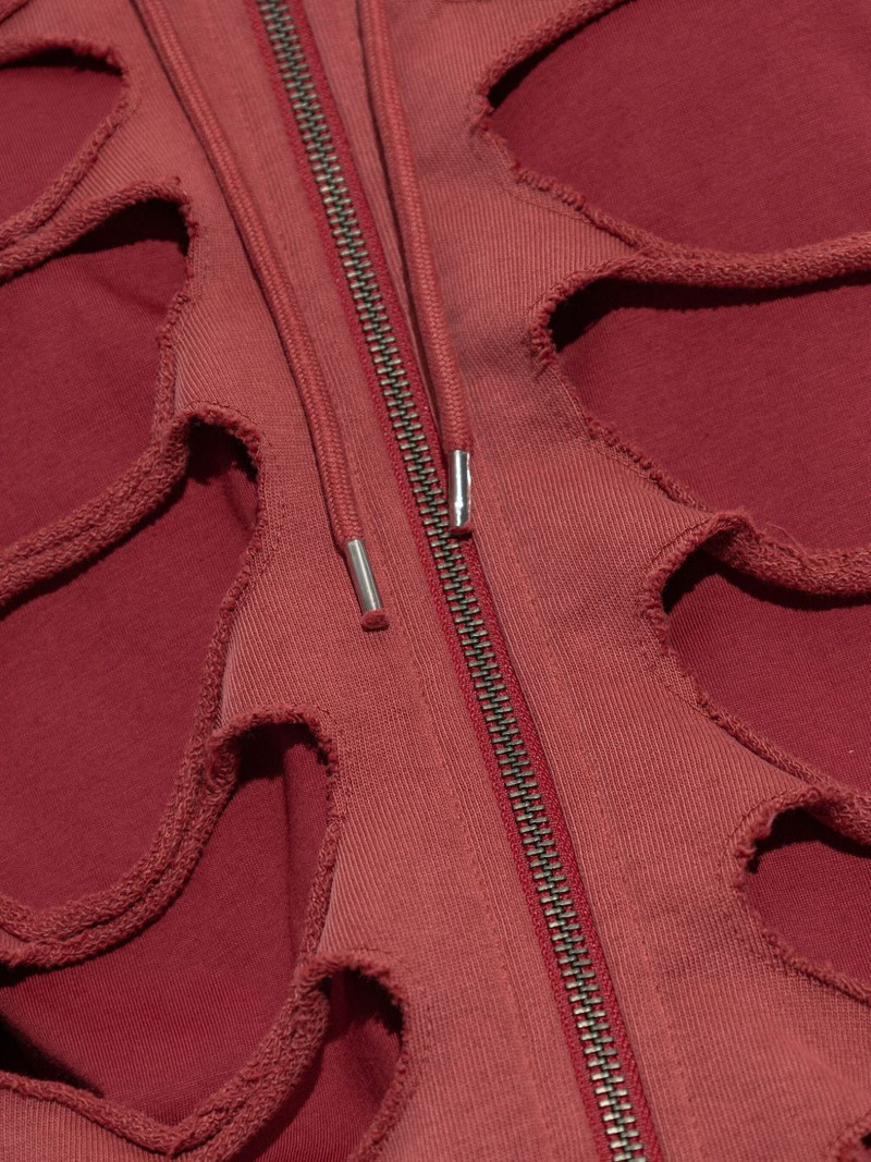 Shoulderless cut-out zip-up hoodie 5
