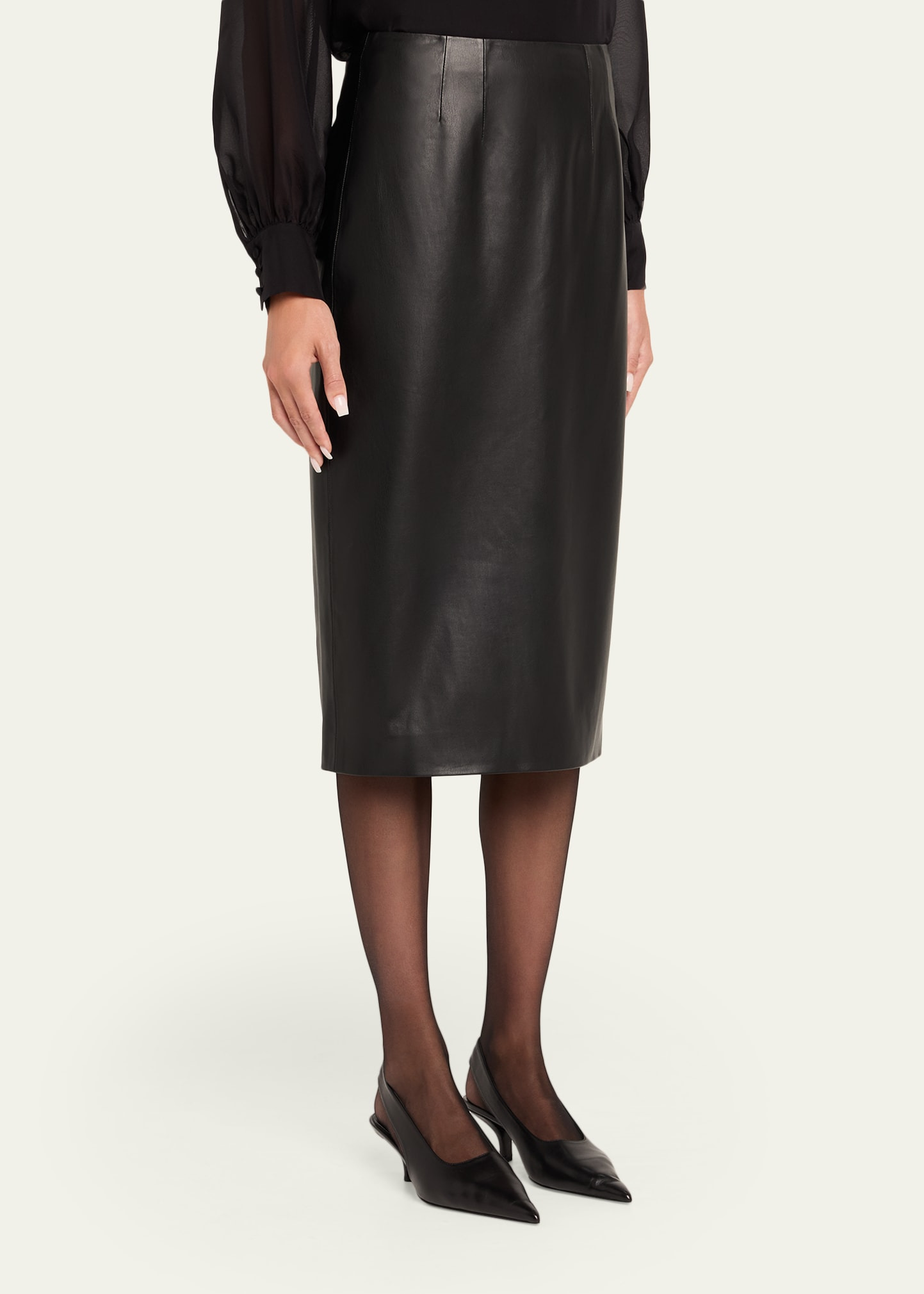 Holmes Vegan Leather Pencil Skirt - 4