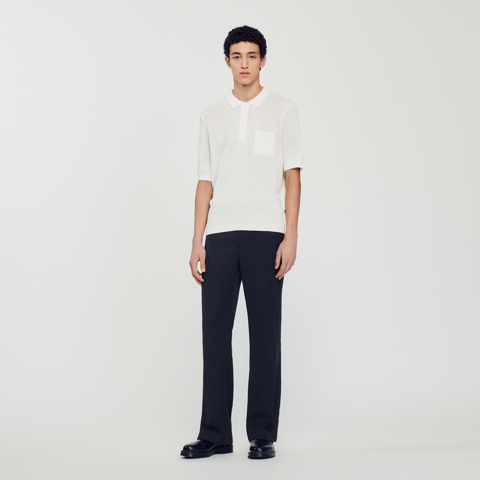 Short-sleeved polo sweater - 3