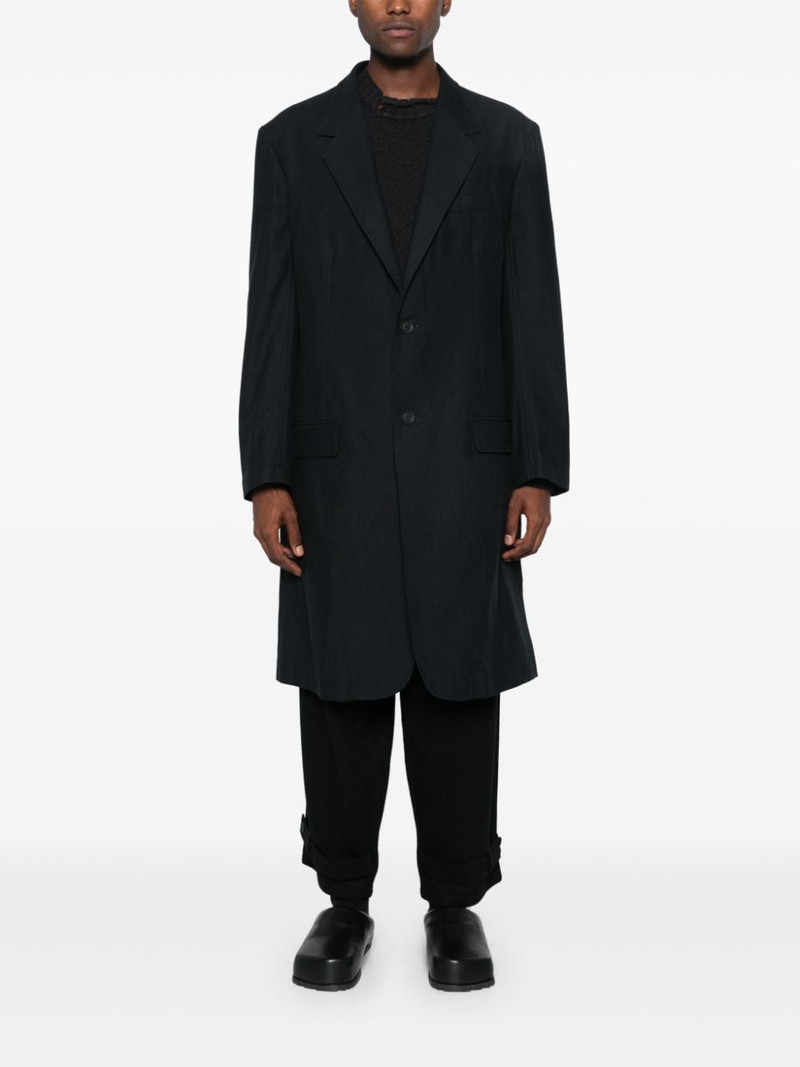 Yohji Yamamoto graphic-print coat outlook