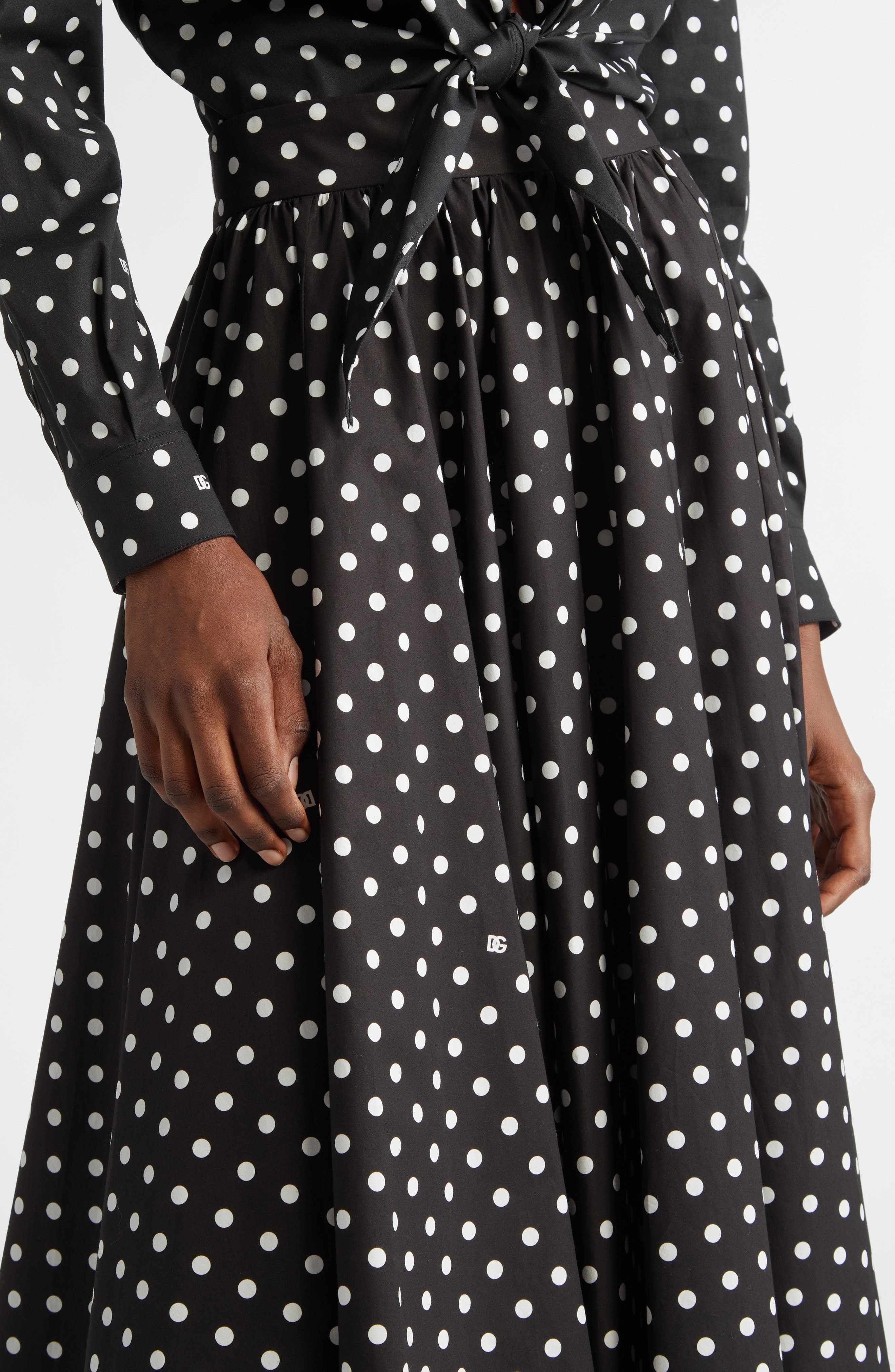 Dolce&Gabbana Polka Dot Cotton Circle Skirt in Hnzqw Pois Picc 0 8 F.nero at Nordstrom - 5