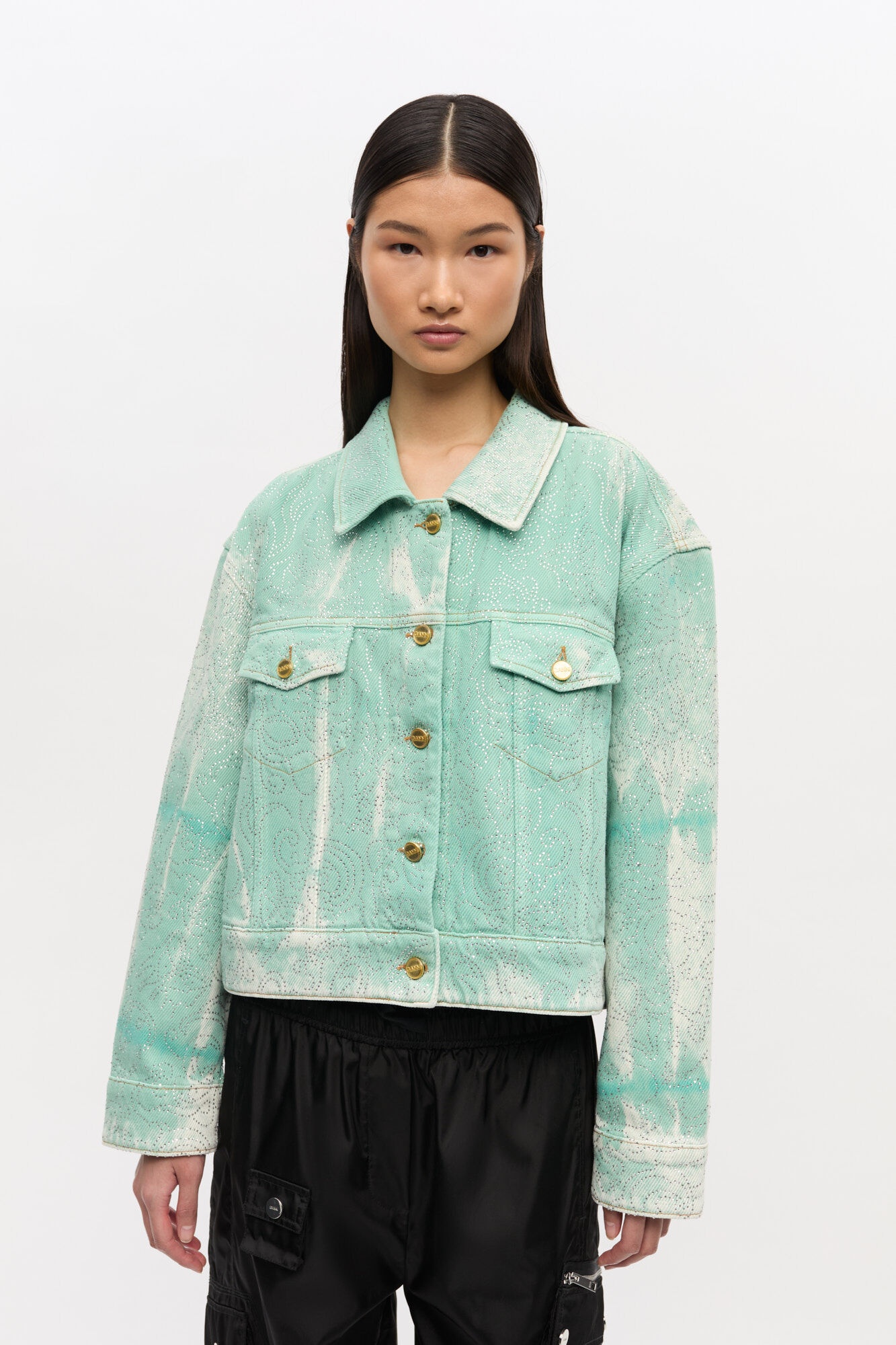 GREEN WASHED DENIM JACKET - 2