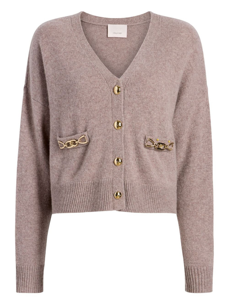 Kavita chain-cashmere cardigan 1
