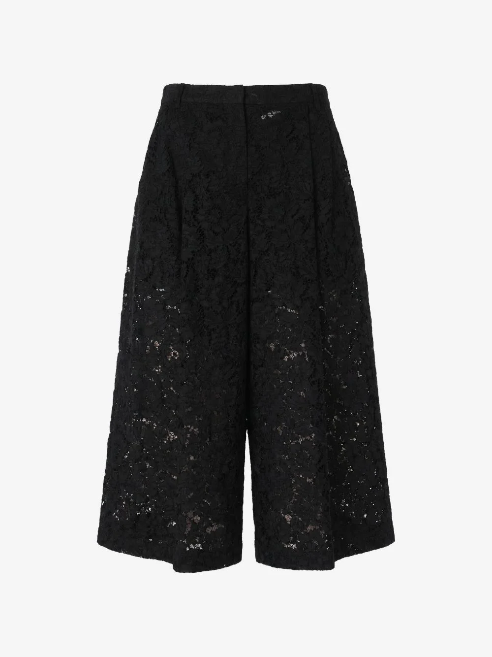 floral-lace wide-leg trousers - 1