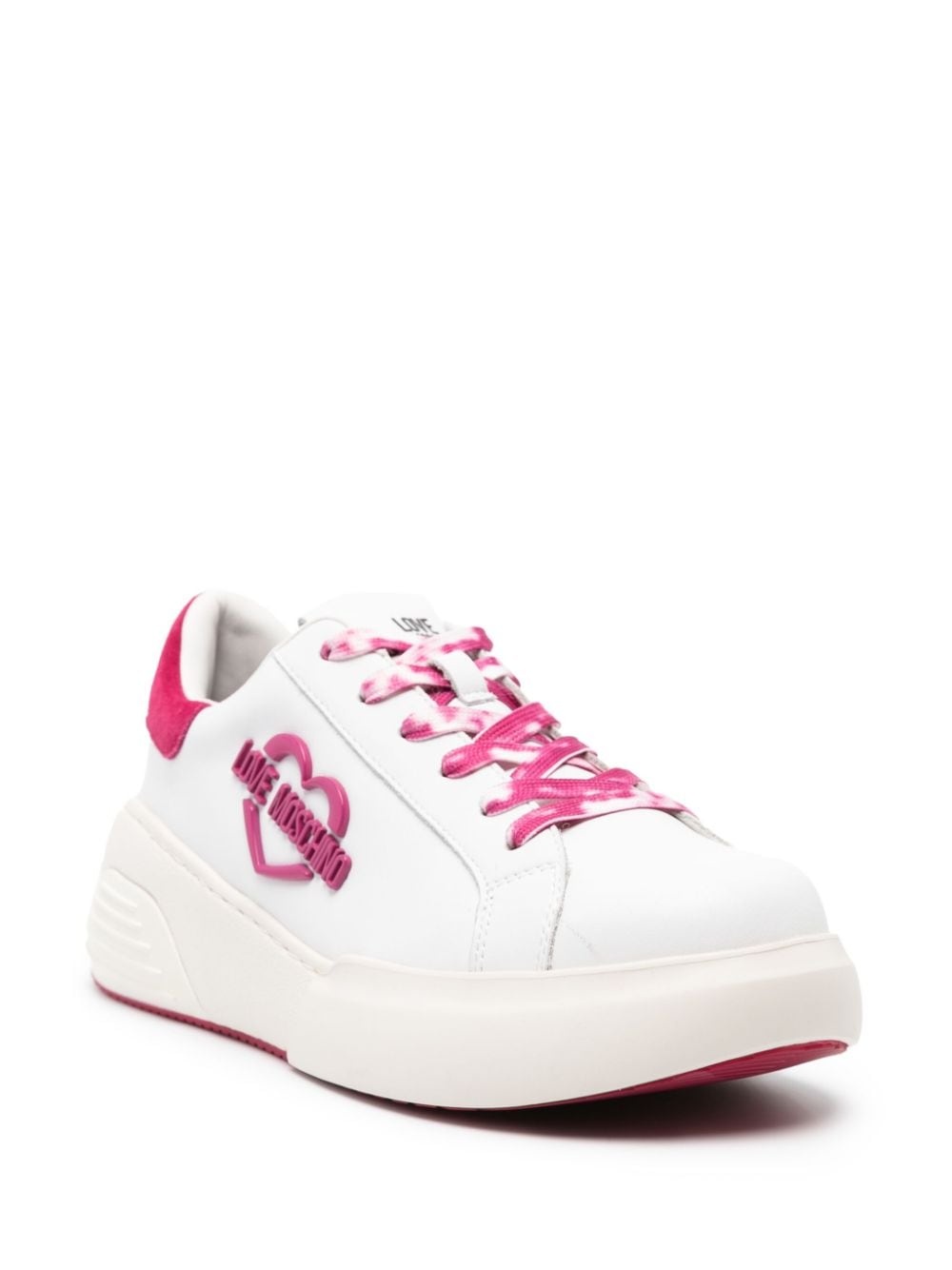 logo-patch leather sneakers - 2