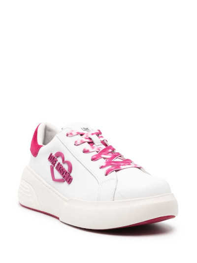 Moschino logo-patch leather sneakers outlook