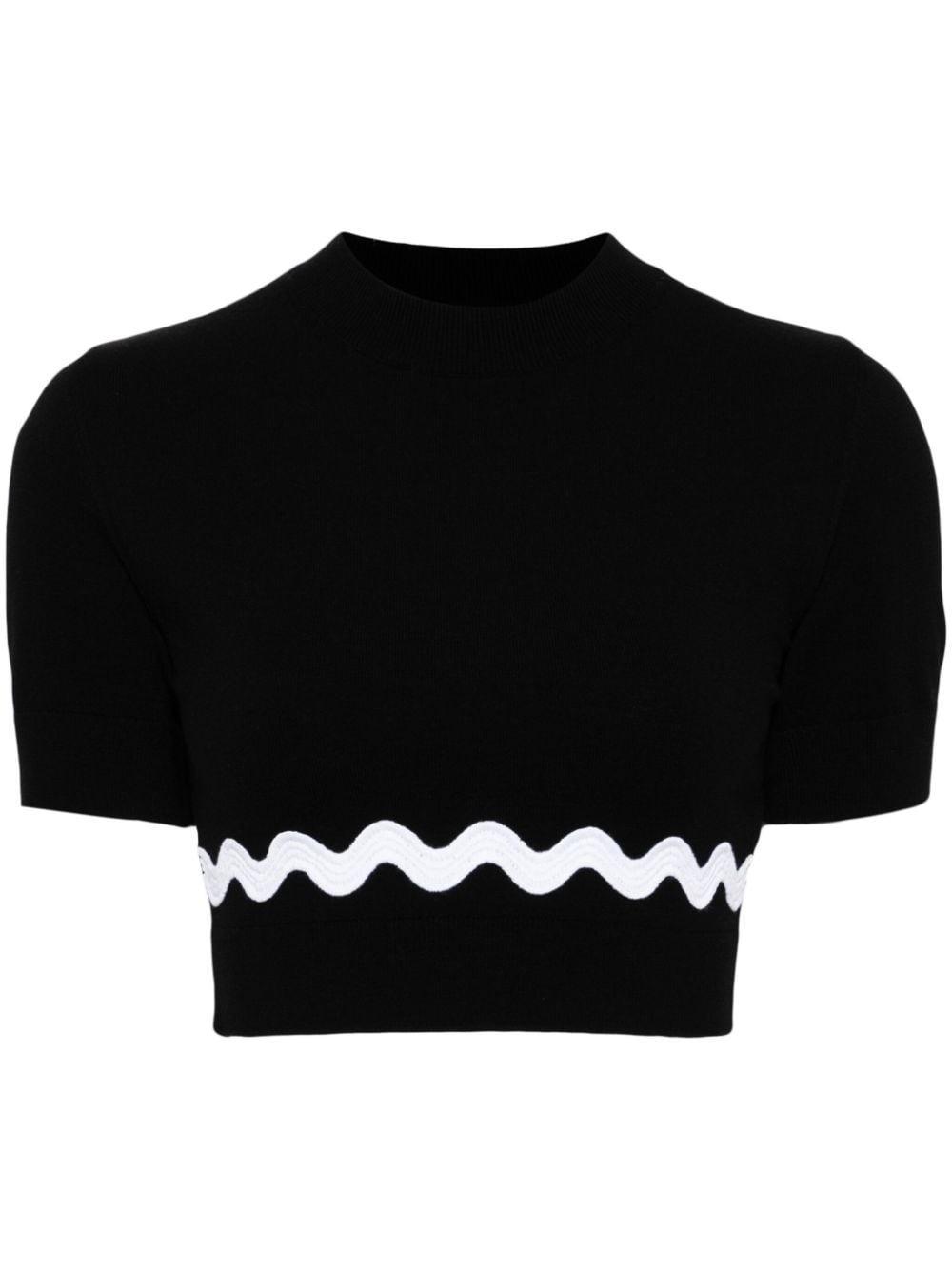 wave-appliquÃ© cropped jumper - 1