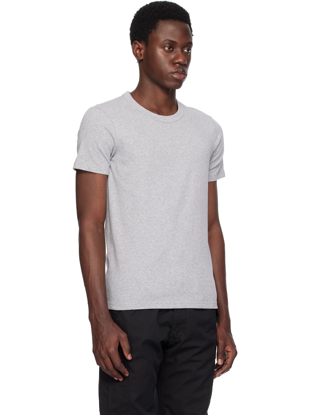 Gray Cotton Stretch Jersey T-shirt - 2