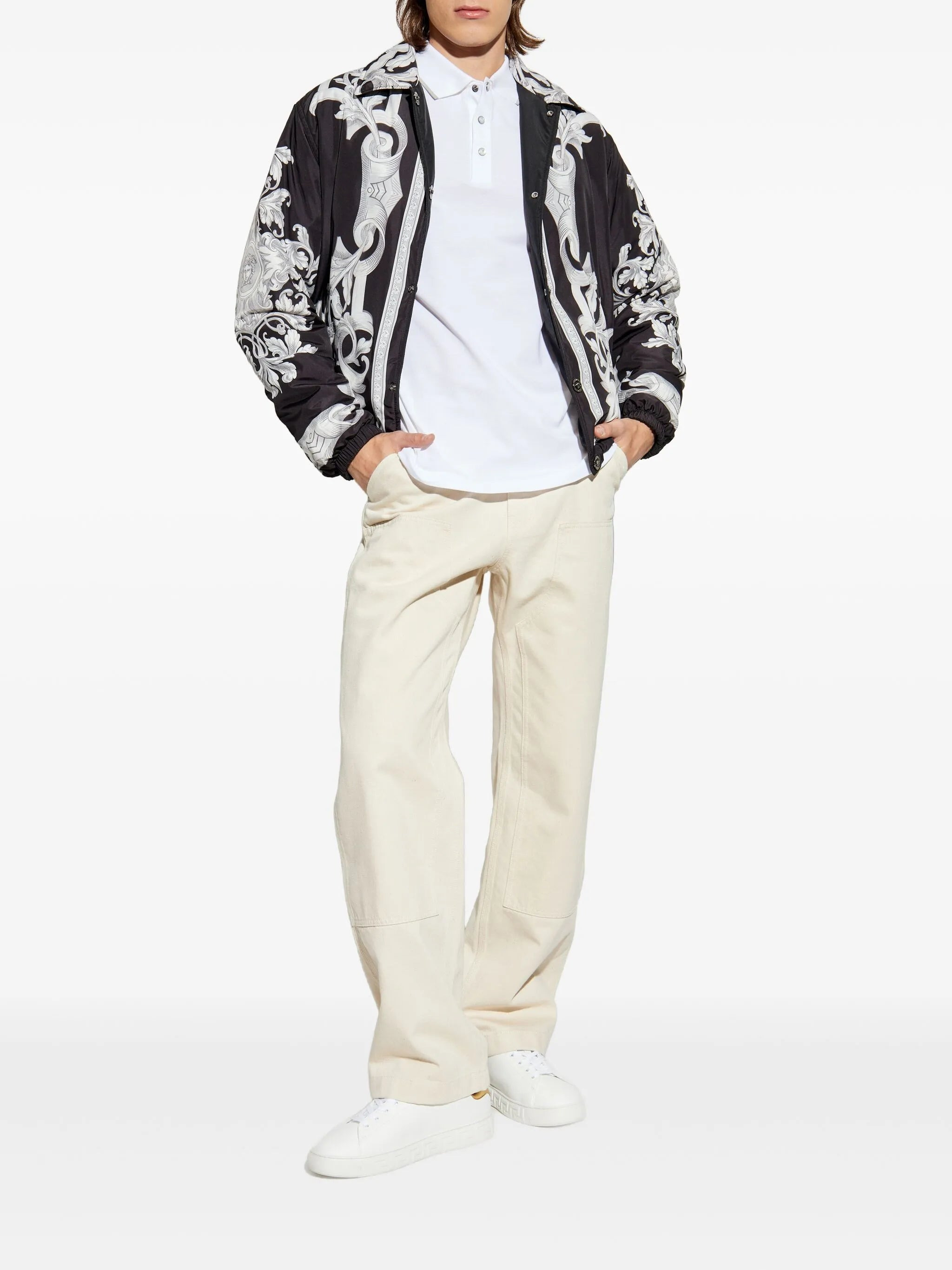 logo-patch utility trousers - 2