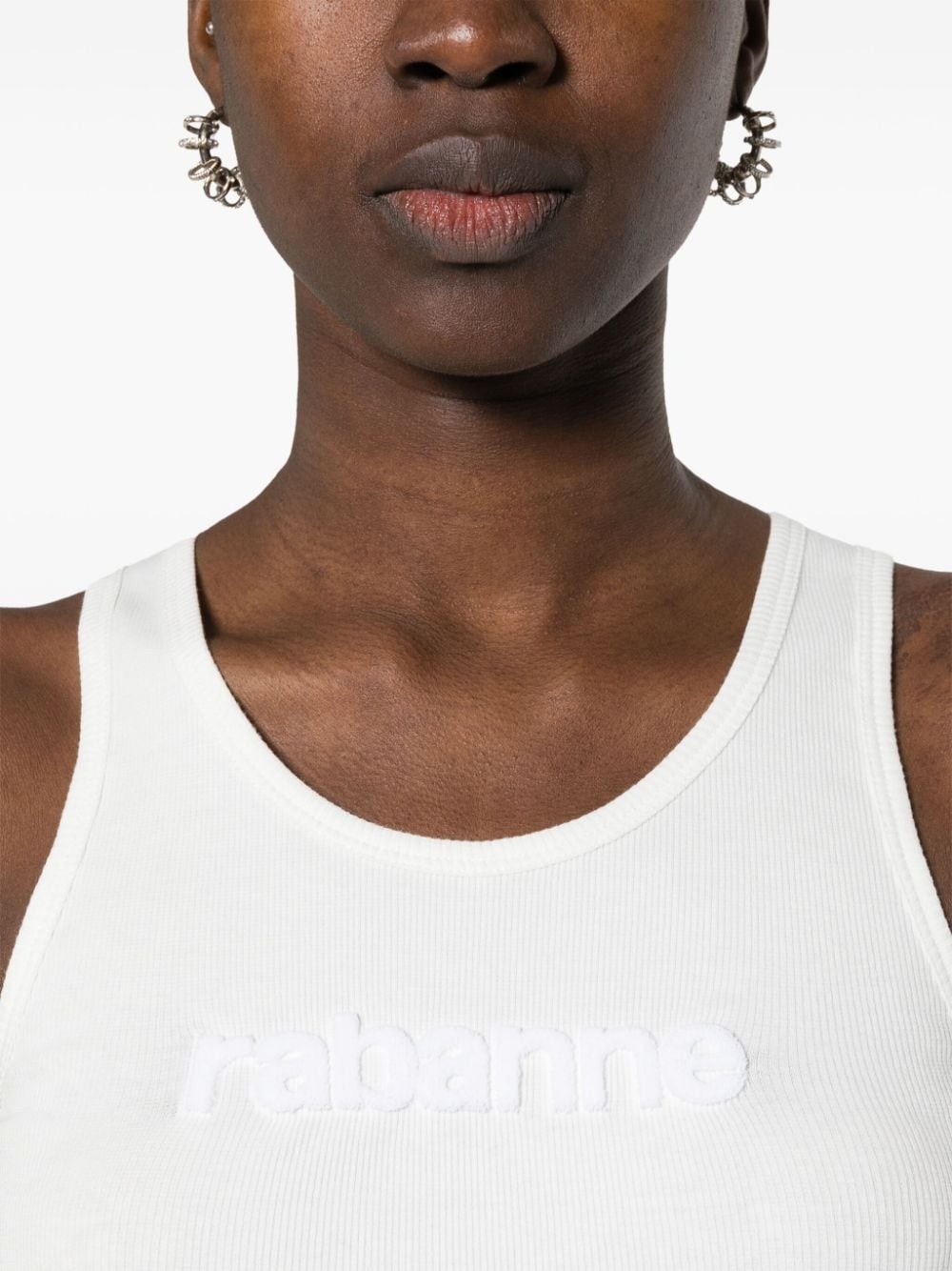logo-patch ribbed tank top - 5