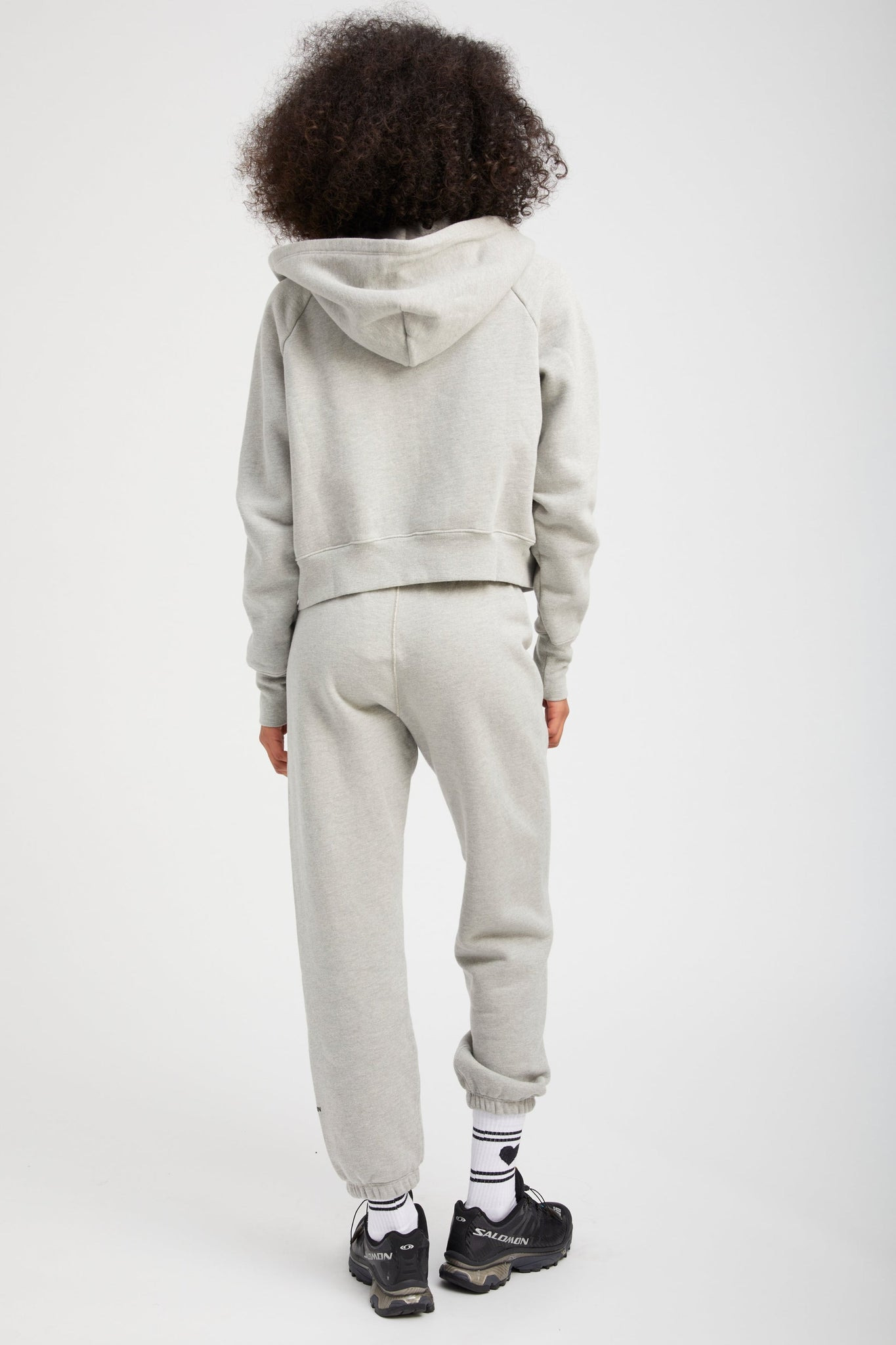 HEATHER GREY COTTON MINI LOGO SWEATPANTS - 8