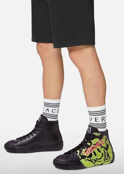 VERSACE Greca Medusa Tag High-Top Sneakers outlook