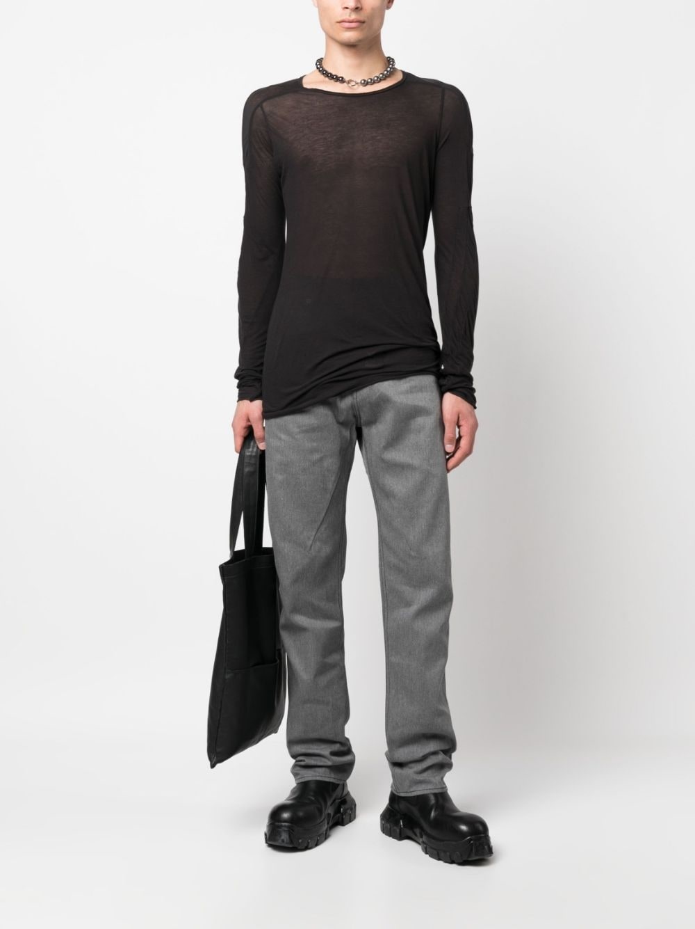 straight-leg cotton jeans - 3