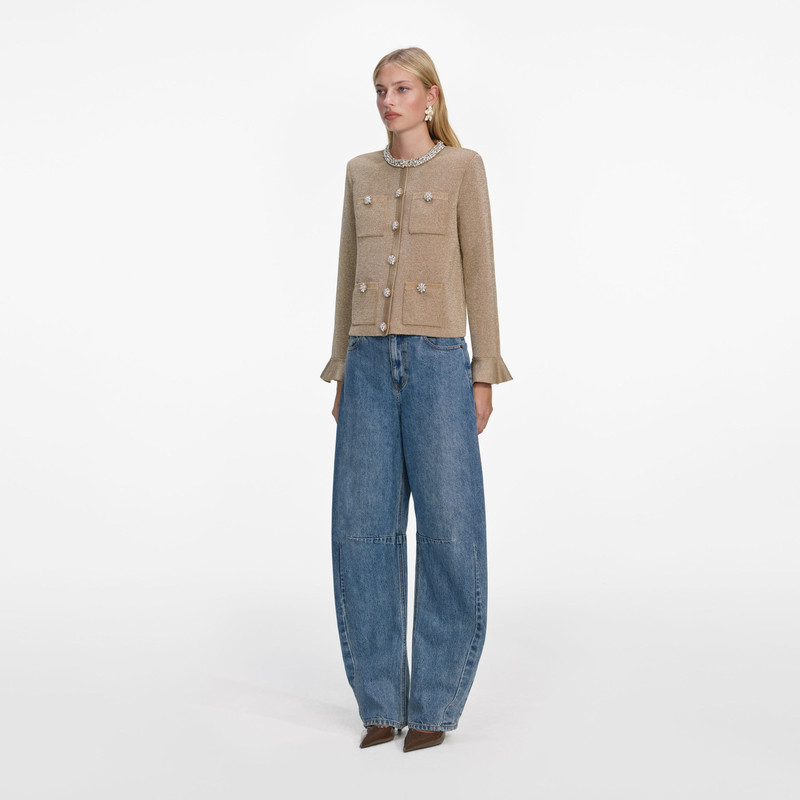 Gold Crystal Trim Cardigan 2