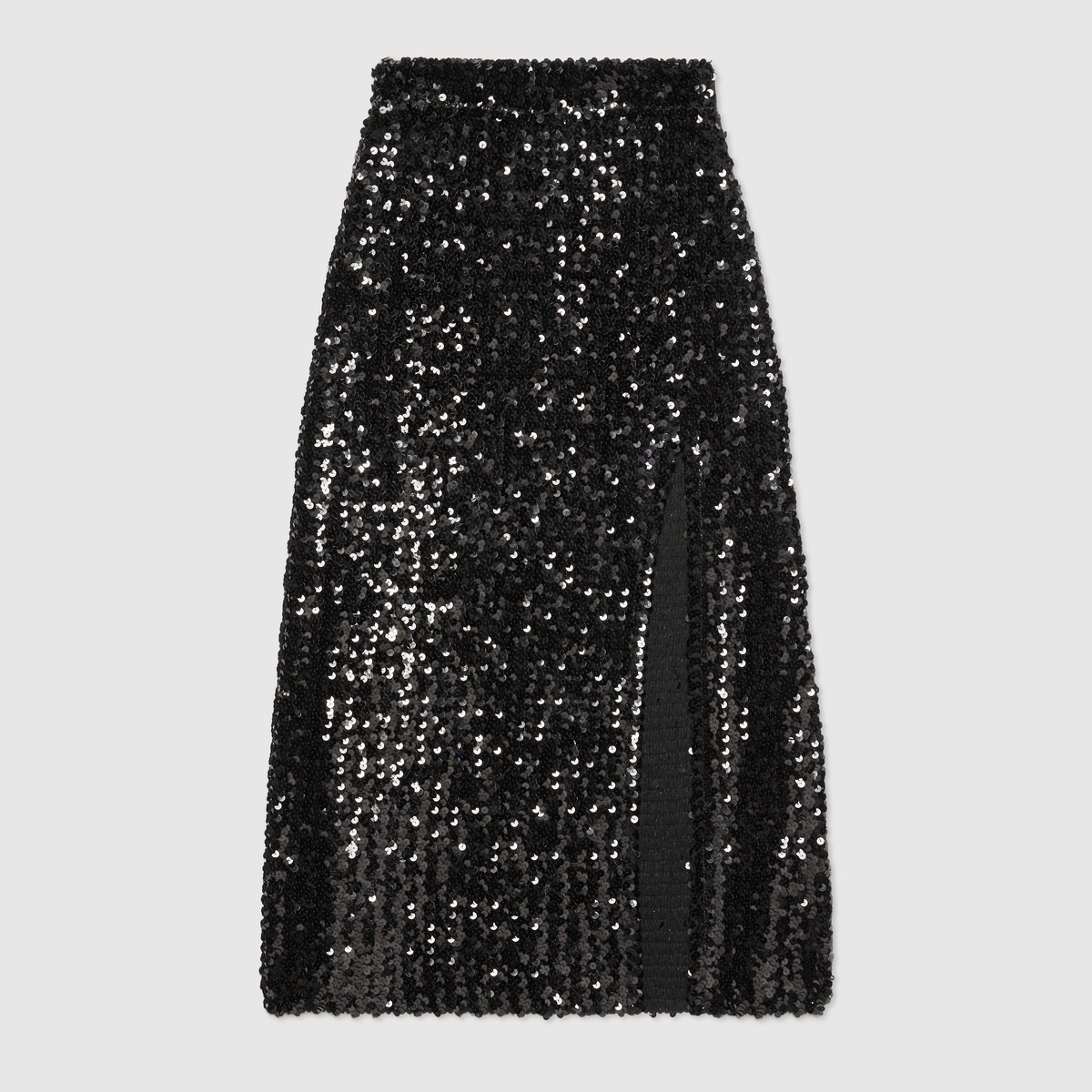 Sequin embroidered skirt with slit - 1