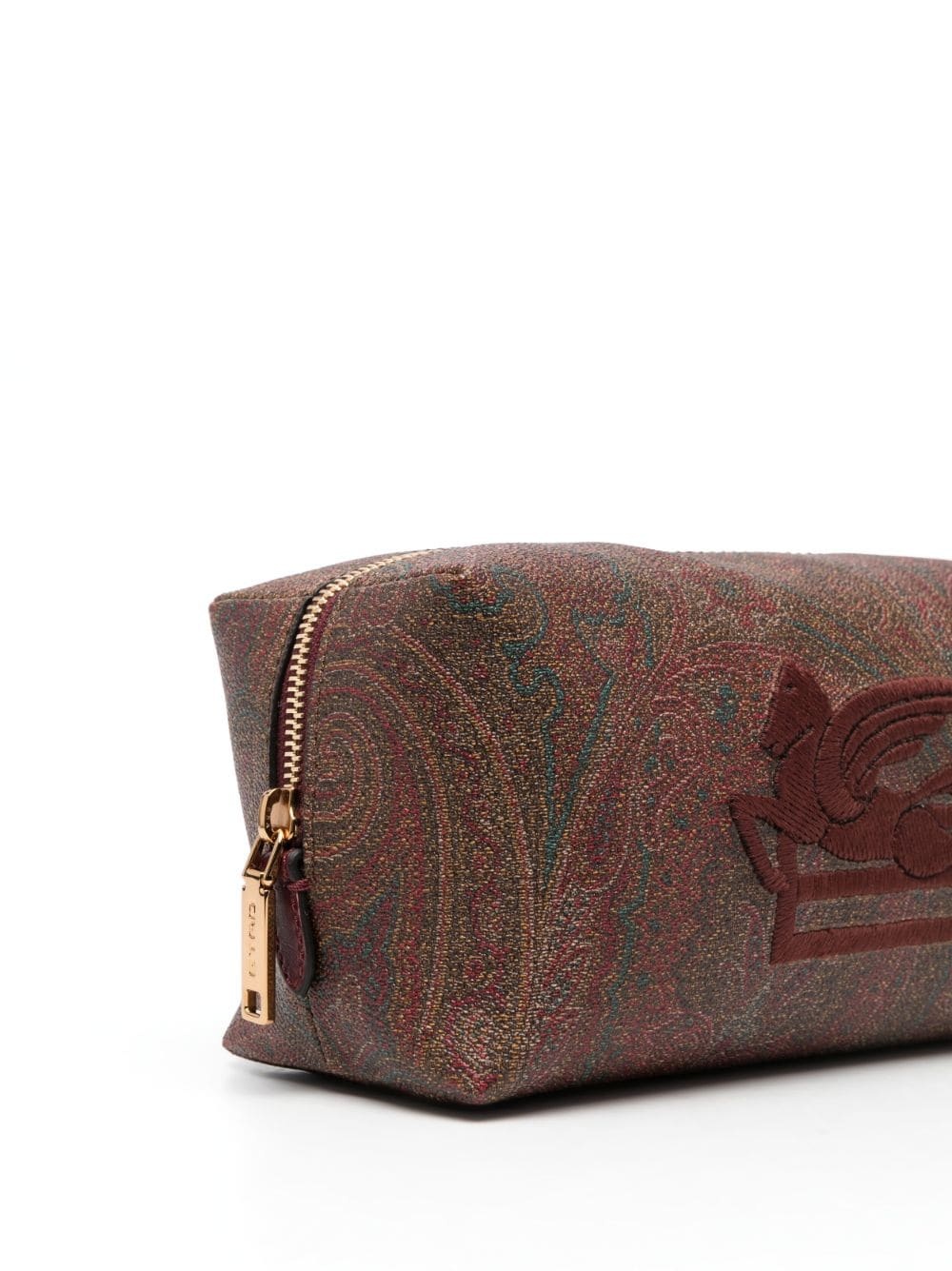 logo-embroidered paisley wash bag - 3