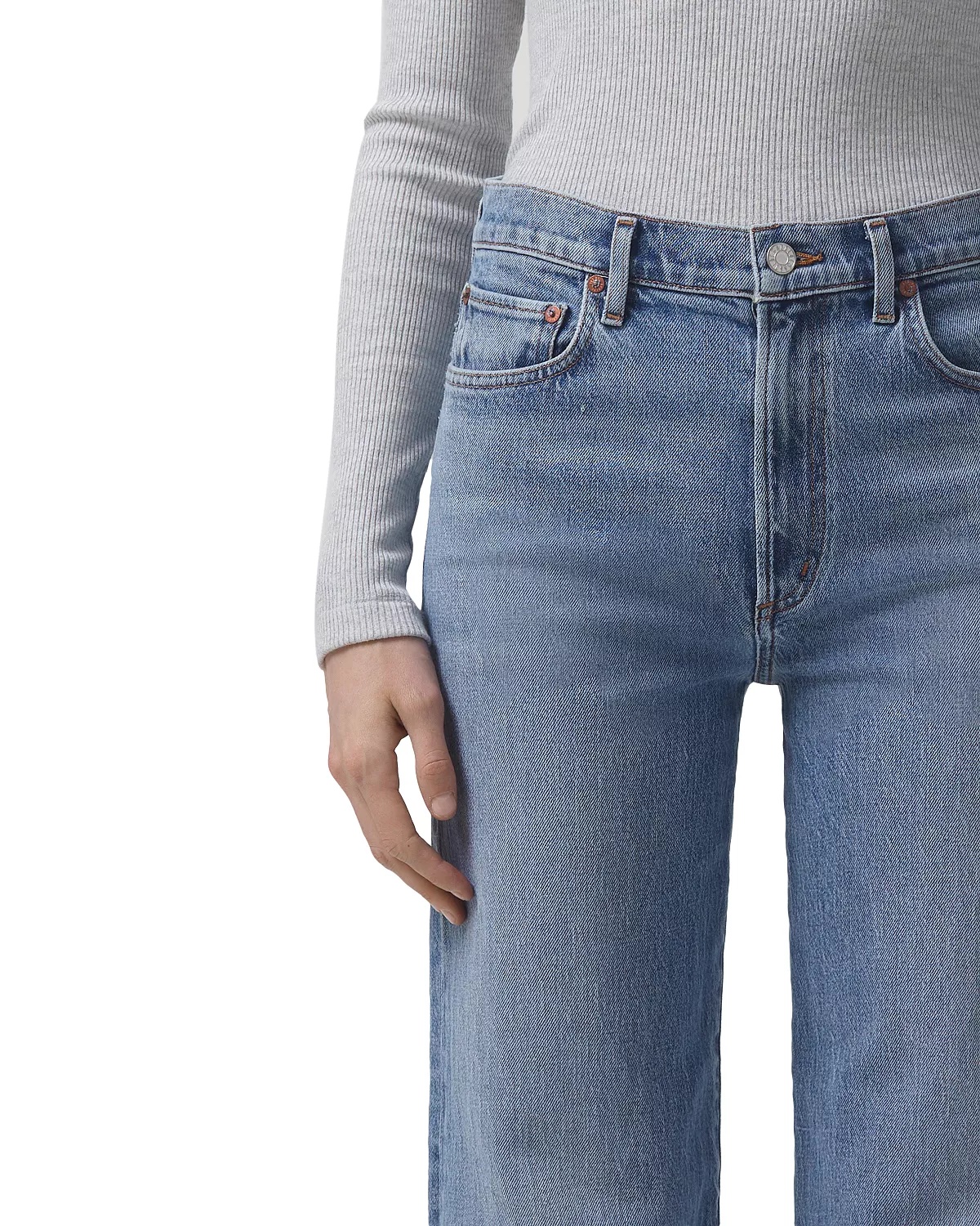 Harper Mid Rise Wide Leg Jeans in Flash - 5
