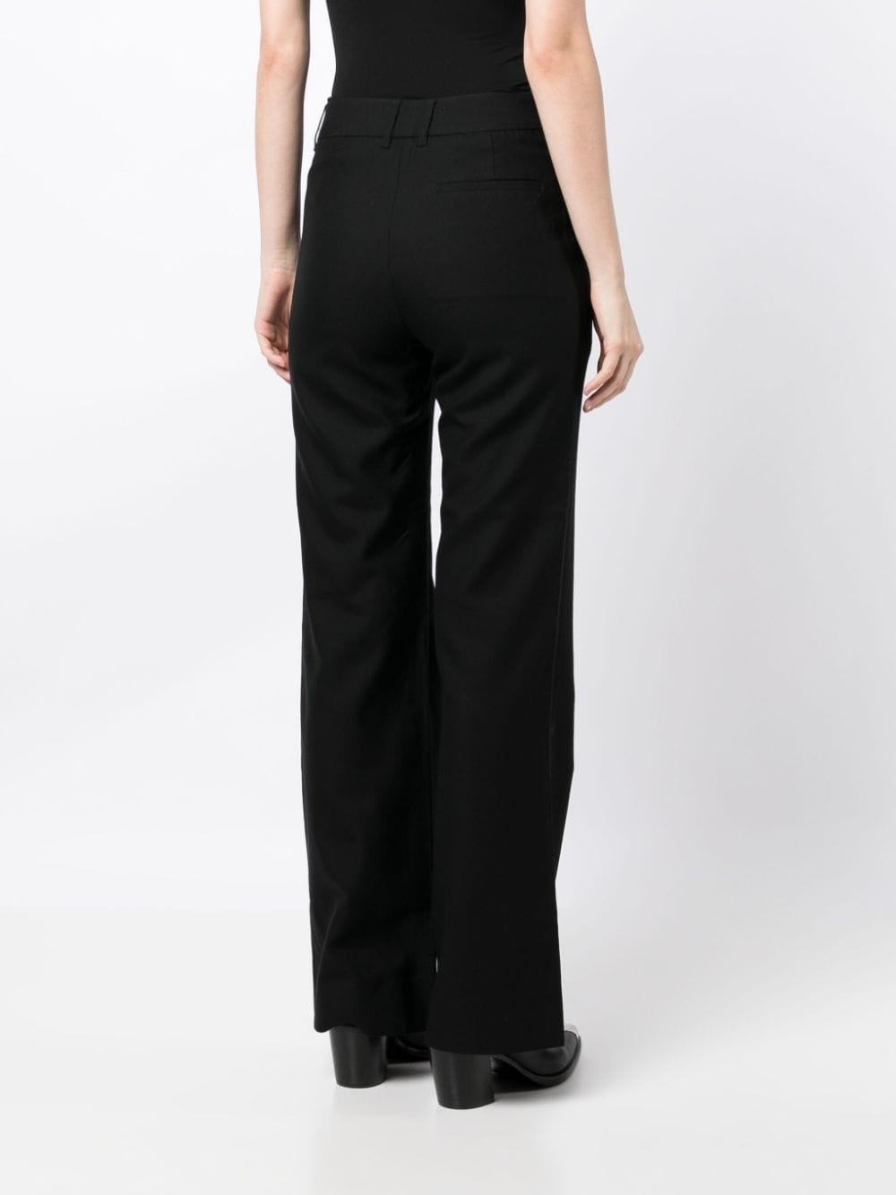 mid-rise button-fastening flared trousers - 4